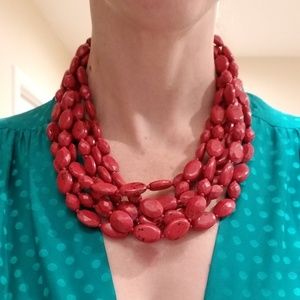 Banana Republic red mutli-strand necklace